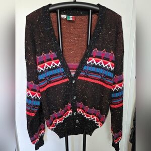 Vintage Men's Abstract Cardigan Sweater